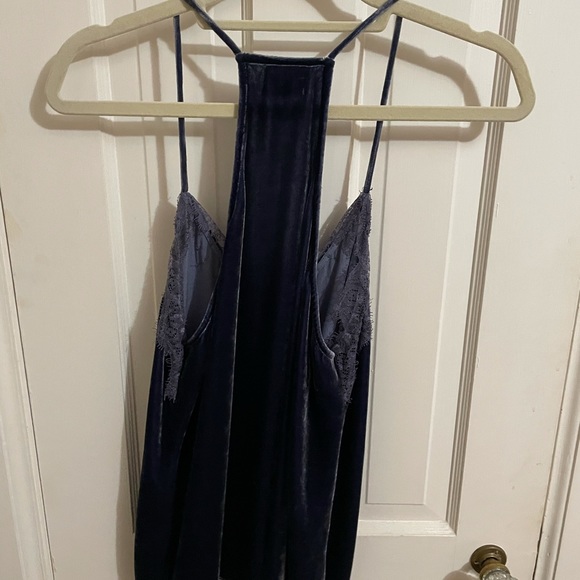 The Racer Liquid Velvet Cami with Lace Trim - Picture 4 of 7